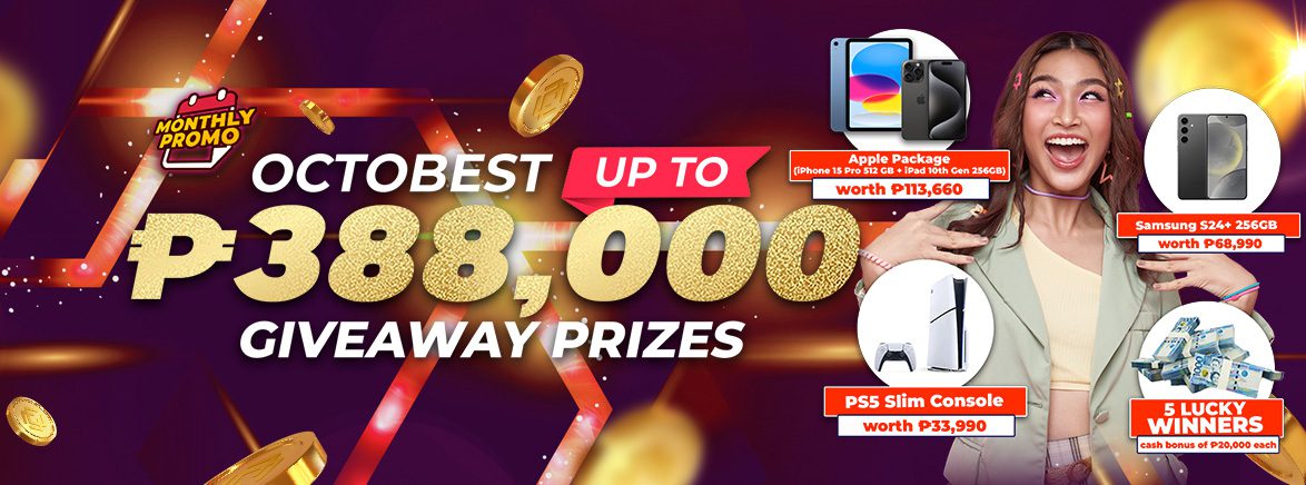 Octobest Giveaway Prizes up to 388,000 PHP